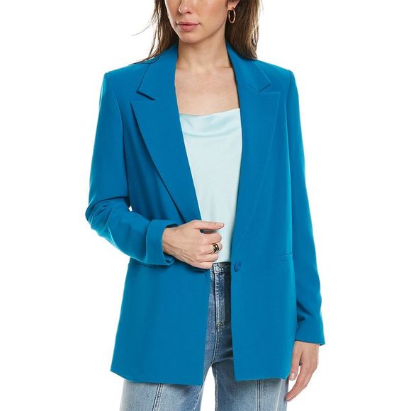 Alice + Olivia Boyfriend Blazer, Teal Blue, Size 0 - Picture 2 of 12